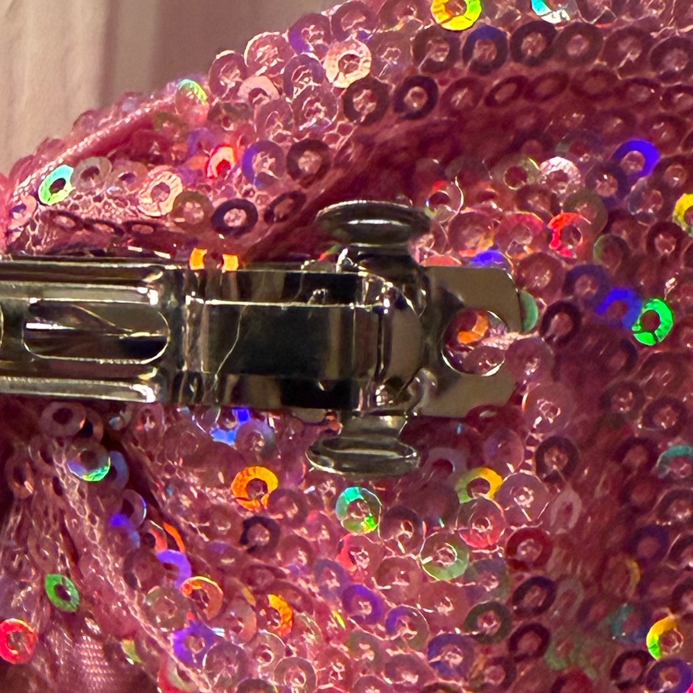 CAT & JACK PINK SEQUIN HAIR BOW CLIP - Picture 11 of 12